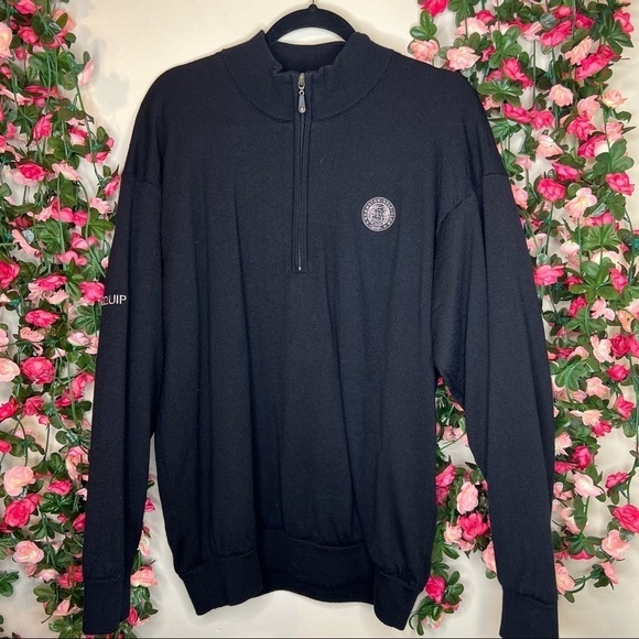 🌹Proquip Black Water Repellent 100% Merino Wool Sweater Mens Large Outdoor Work - Picture 1 of 7